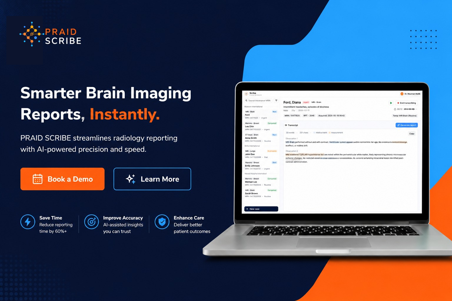 See what PRAID AI Scribe does for radiology reporting — request a demo